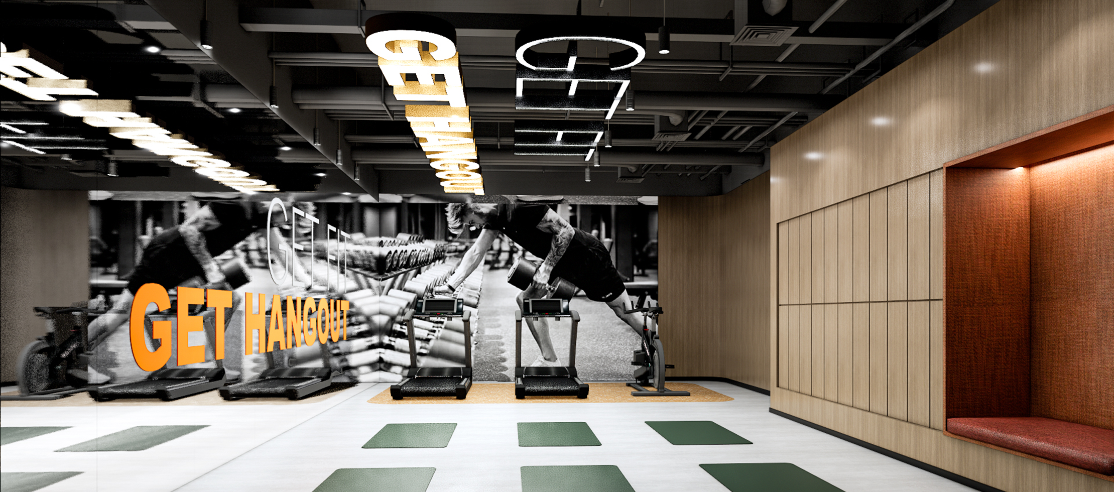Coworking fitness and wellness area